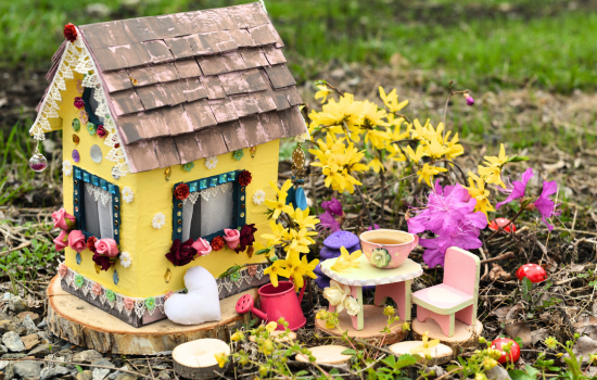 Image is showing a magical DIY fairy garden for kids.