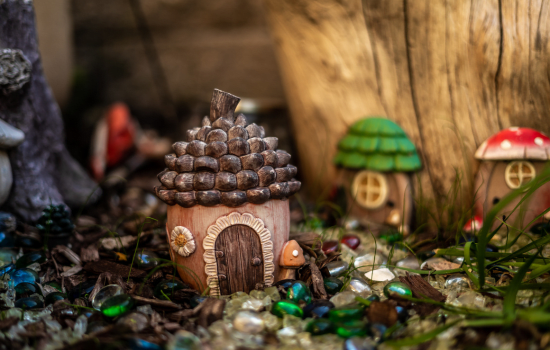 Image is showcasing enchanting DIY fairy garden for kids.