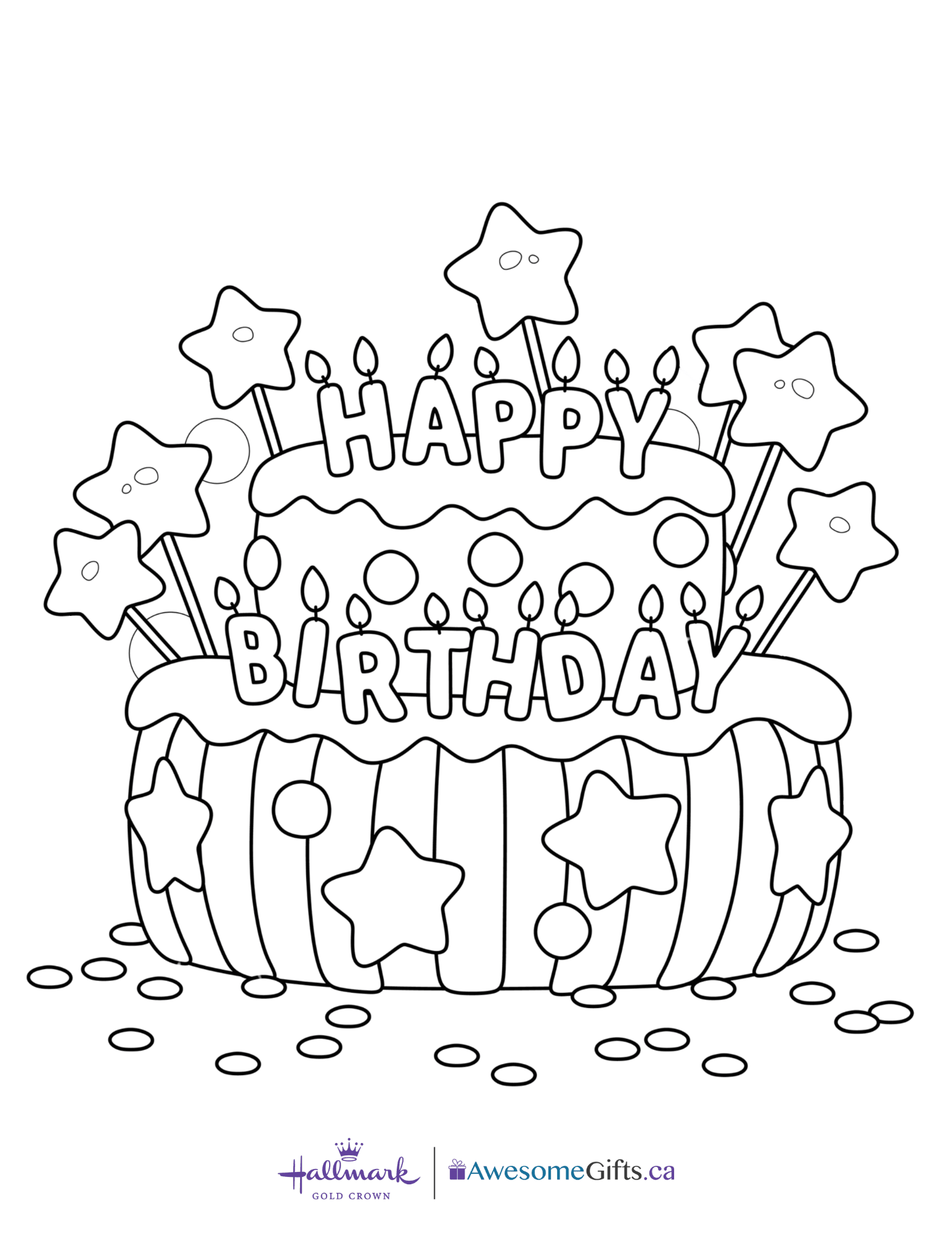 Hallmark Awesome Gifts | Printable Birthday Colouring Pages