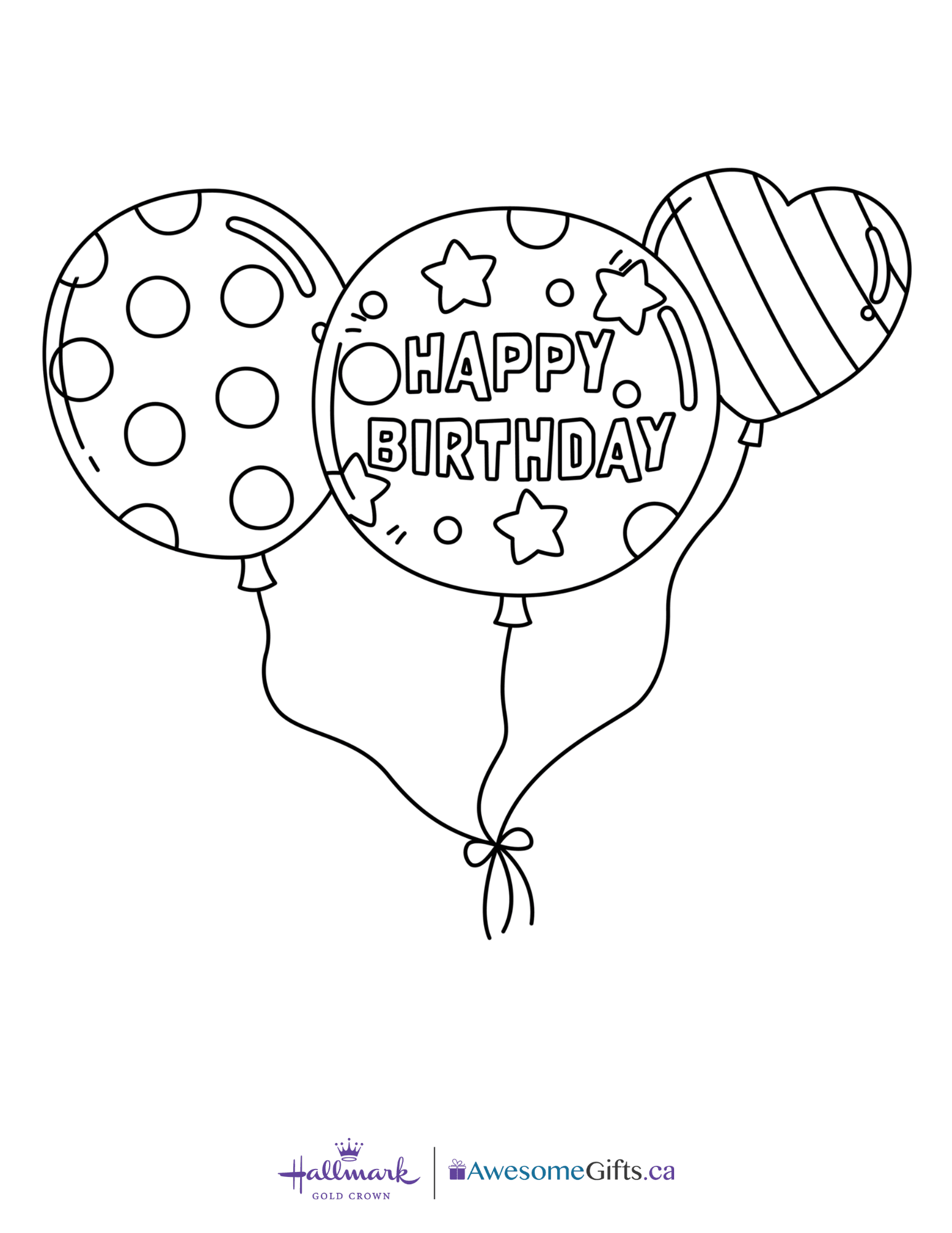 Hallmark Awesome Gifts | Printable Birthday Colouring Pages