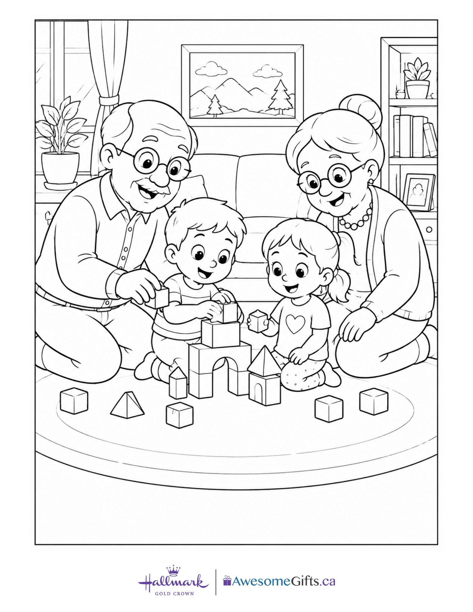 Hallmark Awesome Gifts | Printable Grandparents Colouring Pages